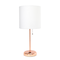 LimeLights White Shade Lamp with Charging Outlet